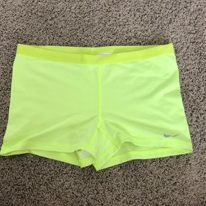 NIKE neon dri-fit spandex shorts